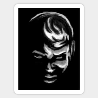 Black and white graffiti portrait in street art style Sticker